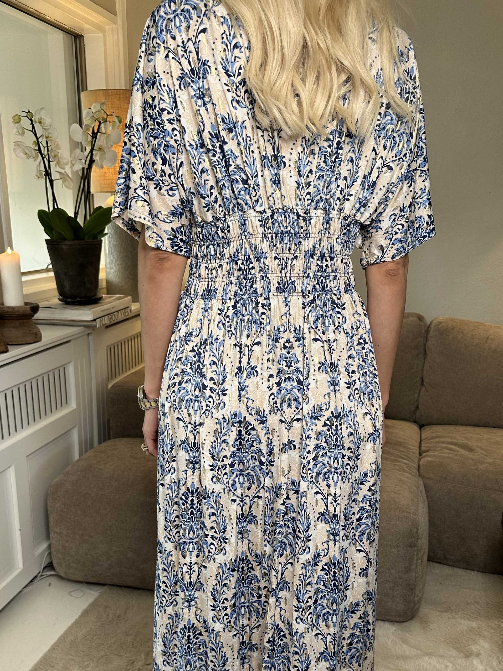 Pams Royal - Lang elastisk kjole i krølfrit stof